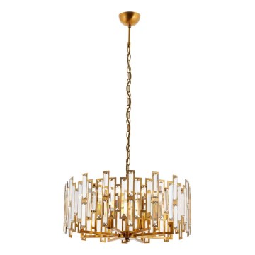 CRYSTALLINE Chain Pendant Light 6xE14/40W/230V Copper
