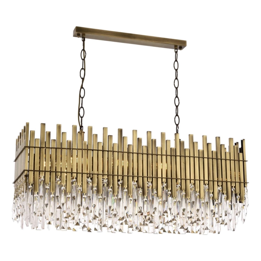 CRYSTALLINE Chandelier 8xE27/40W/230V Brass