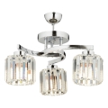 CRYSTALLINE flush‑mount chandelier 3xE27/40W/230V, polished chrome
