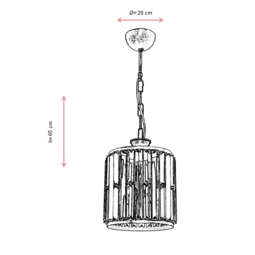 CRYSTALLINE Pendant Light 1xE27/6W/230V in Bronze