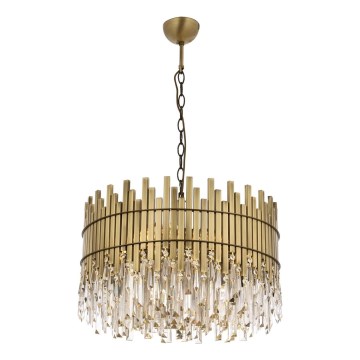 CRYSTALLINE Pendant Light 8xE27/40W/230V 60 cm Brass