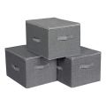 CURAN 3-piece gray zippered storage box set