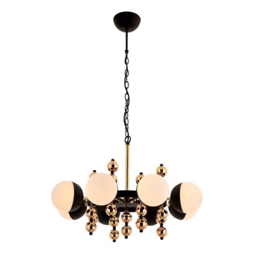 DAISY Chain Chandelier 8xE27/40W/230V Black/Gold