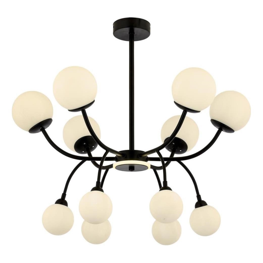 DAISY rod-mounted chandelier 12xG9/10W/230V black