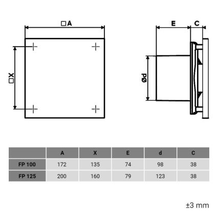 Dalap 1348 - Axial fan with timer and humidity sensor 100 FPZW 16W/230V