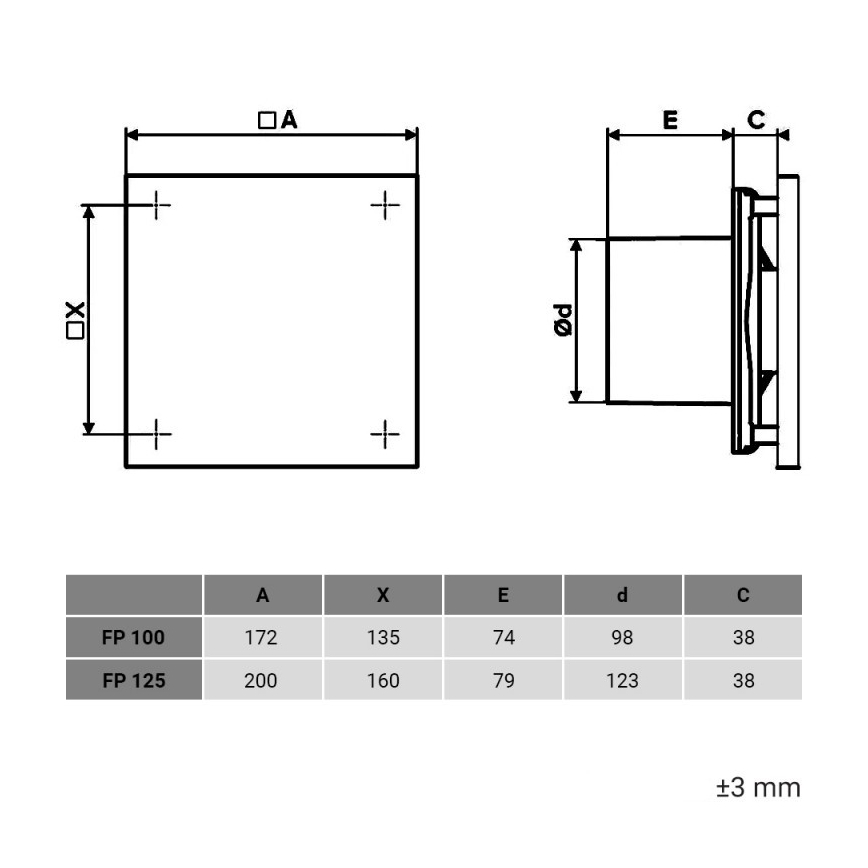 Dalap 1348 - Axial fan with timer and humidity sensor 100 FPZW 16W/230V