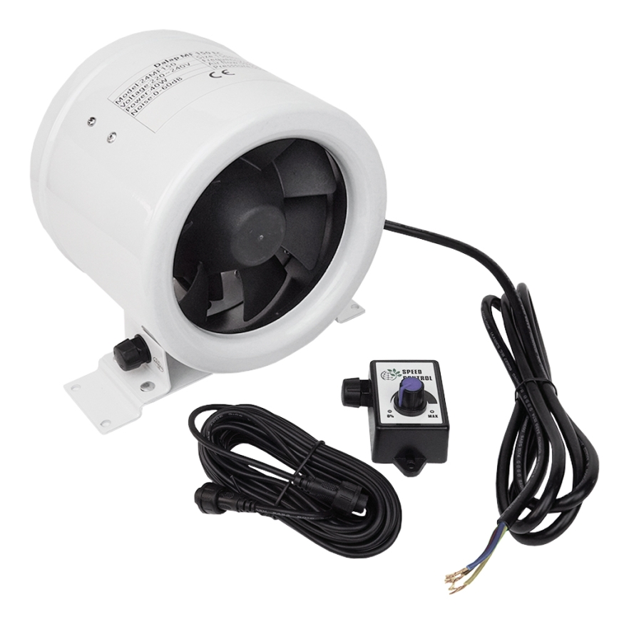 Dalap 24MF150 - Inline duct fan with an energy-efficient motor and speed controller MF 150 EC 40W/230V