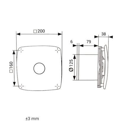 Dalap 41094 - Axial fan 125 ONYX 16W/230V