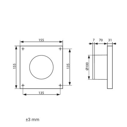Dalap 41095 - Axial fan 100 DARK 8.4W/230V
