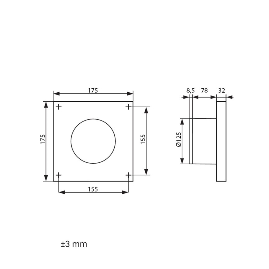Dalap 41096 - 125 mm DARK Axial Fan 10W/230V