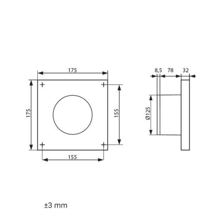 Dalap 41096ZW - DARK ZW 125 mm axial fan with timer, 10 W / 230 V