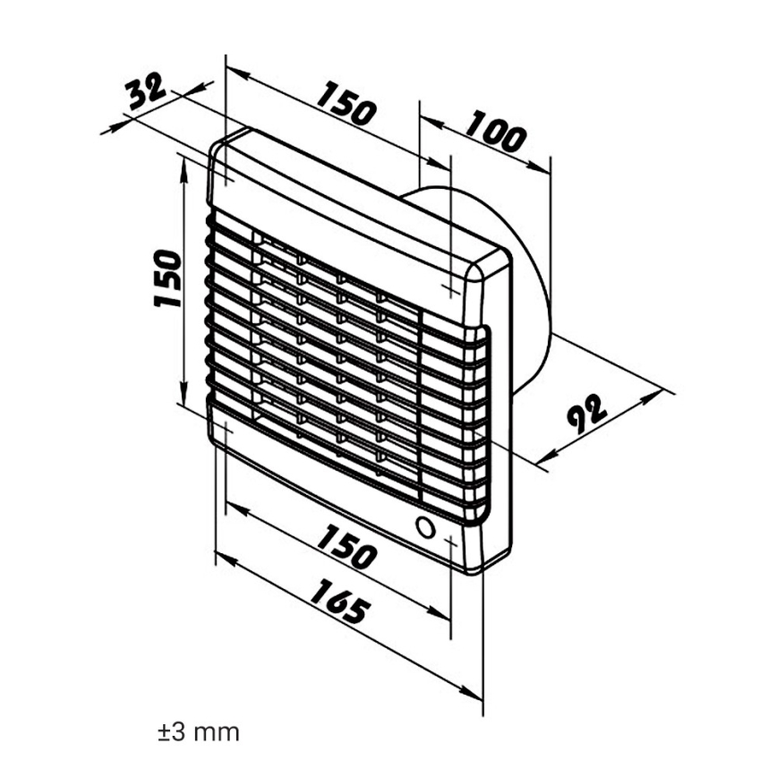 Dalap 41104 - Axial fan with automatic shutter 100 LV 12 18W/12V
