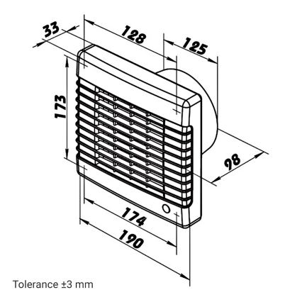 Dalap 41117 - Axial fan with automatic shutter 125 LV 12 22W/12V