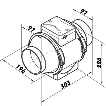 Dalap 8199 - AP PROFI 100 Axial Fan 25W/230V