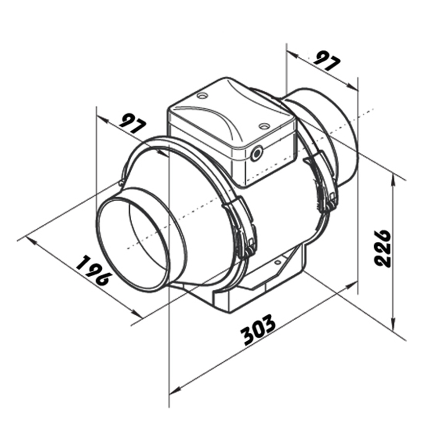 Dalap 8199 - AP PROFI 100 Axial Fan 25W/230V