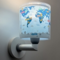 Dalber 40679 - Kids' wall lamp WORLD 1xE27/15W/230V blue