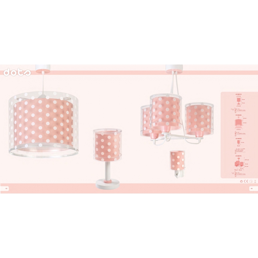 Dalber 41007S - Children's chandelier DOTS 3xE27/60W/230V