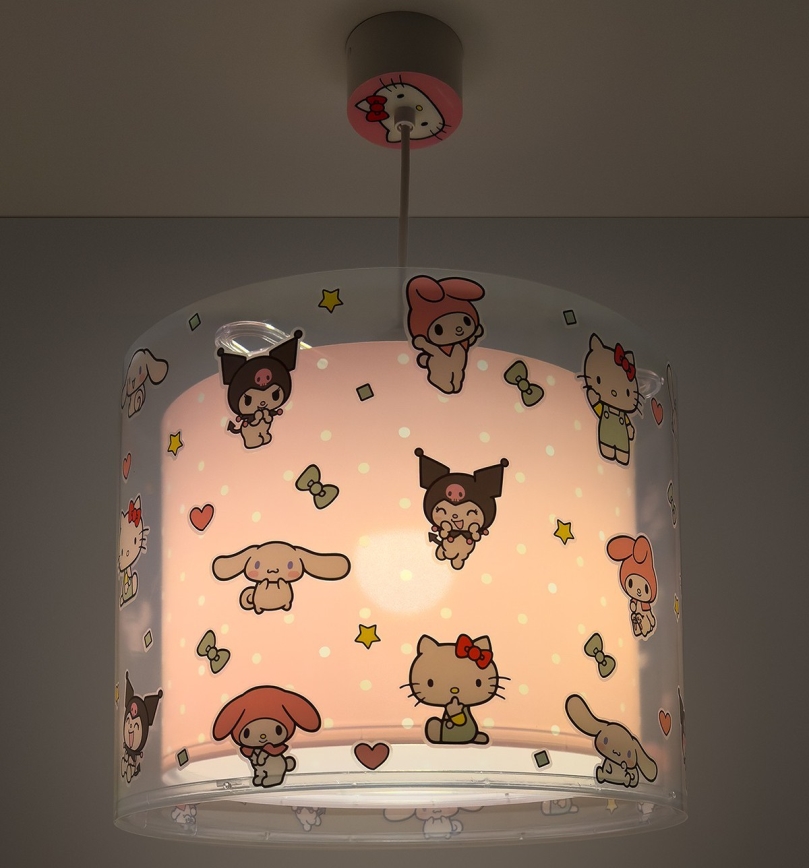 Dalber 41252 - Children's pendant light HELLO KITTY&FRIENDS 1xE27/15W/230V pink