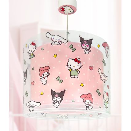 Dalber 41252 - Children's pendant light HELLO KITTY&FRIENDS 1xE27/15W/230V pink