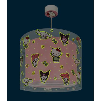 Dalber 41252 - Children's pendant light HELLO KITTY&FRIENDS 1xE27/15W/230V pink