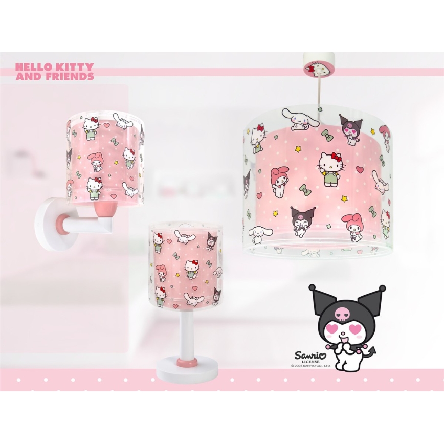 Dalber 41259 - Children's wall lamp HELLO KITTY&FRIENDS 1xE27/15W/230V pink