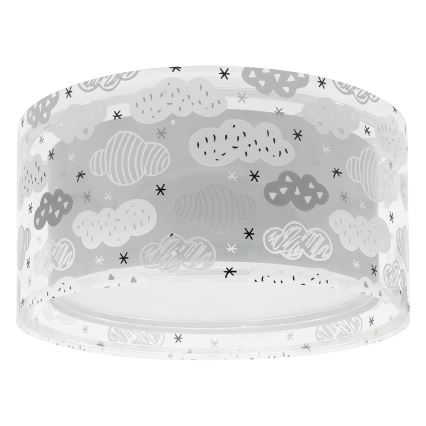 Dalber 41416E - Children's ceiling light CLOUDS 2xE27/60W/230V grey