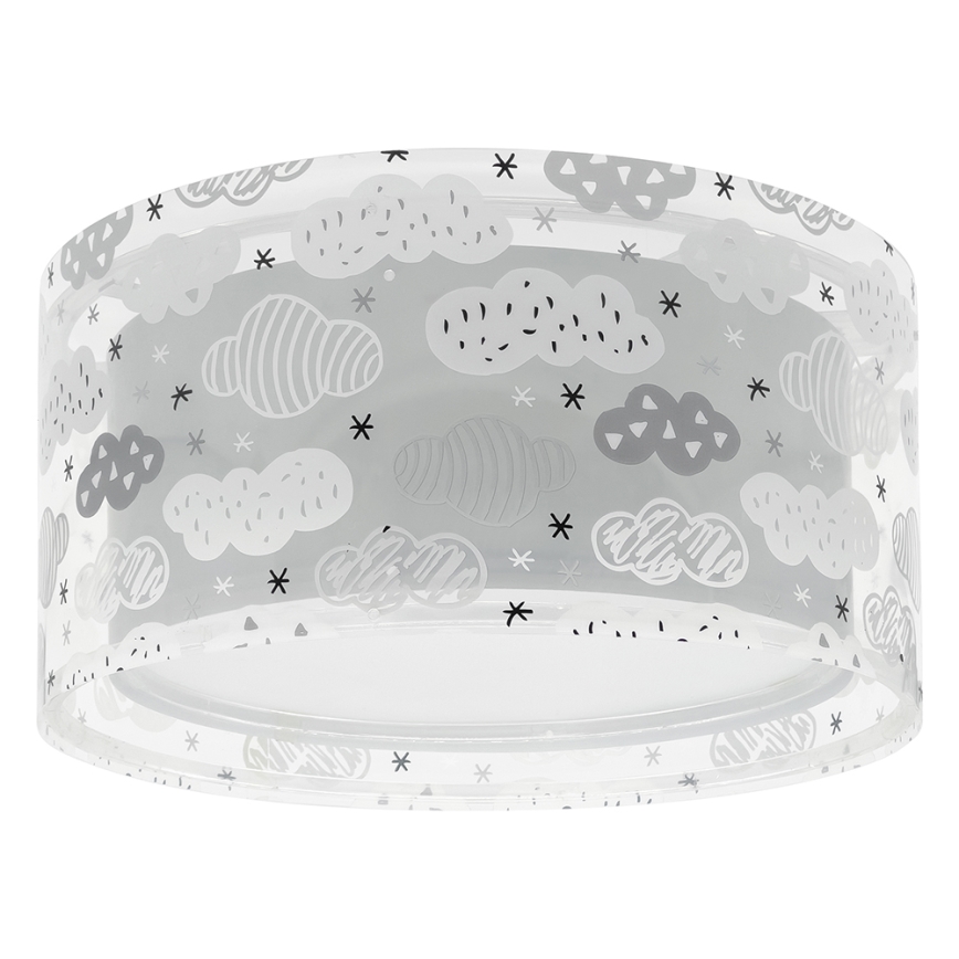 Dalber 41416E - Children's ceiling light CLOUDS 2xE27/60W/230V grey