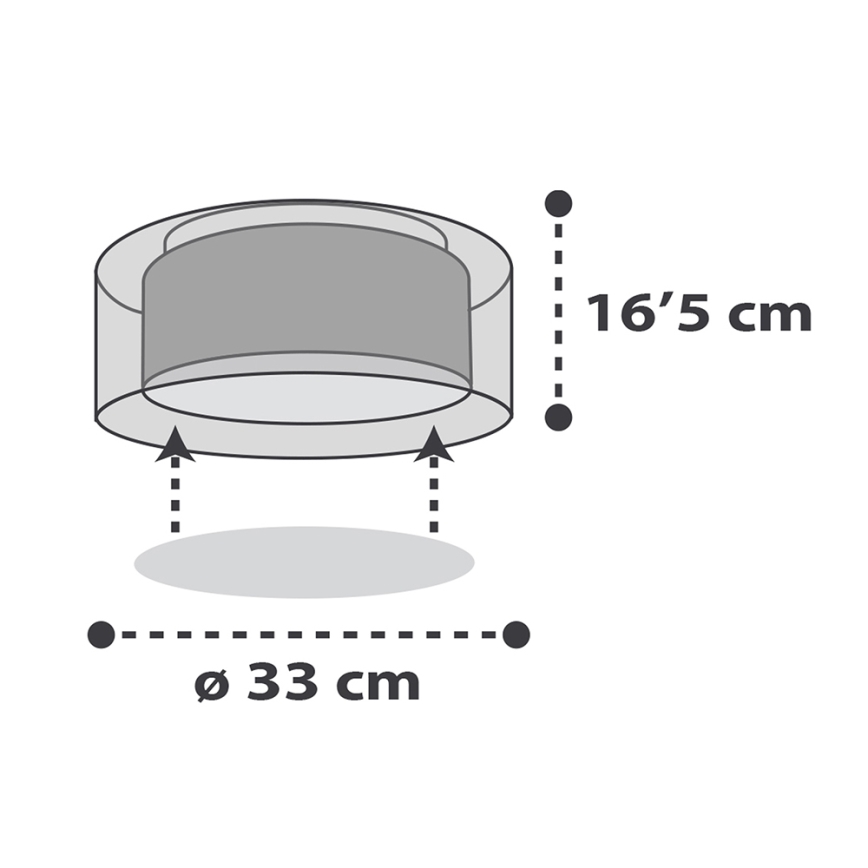 Dalber 41416E - Children's ceiling light CLOUDS 2xE27/60W/230V grey