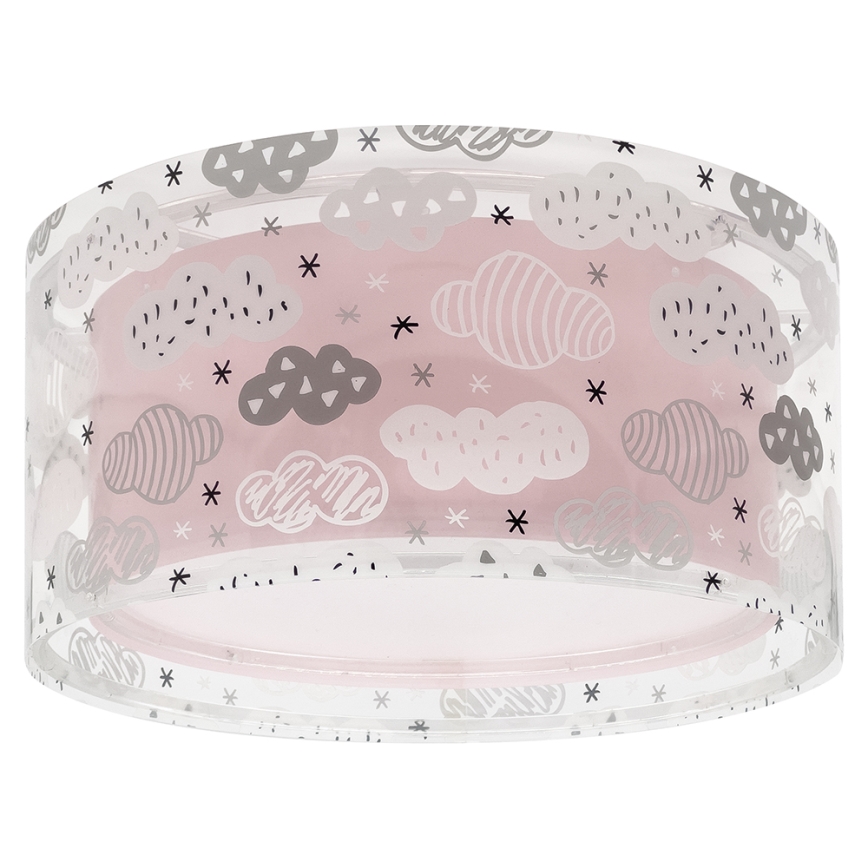Dalber 41416S - Children's ceiling light CLOUDS 2xE27/60W/230V pink