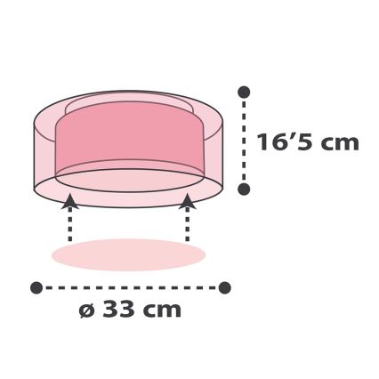 Dalber 41416S - Children's ceiling light CLOUDS 2xE27/60W/230V pink