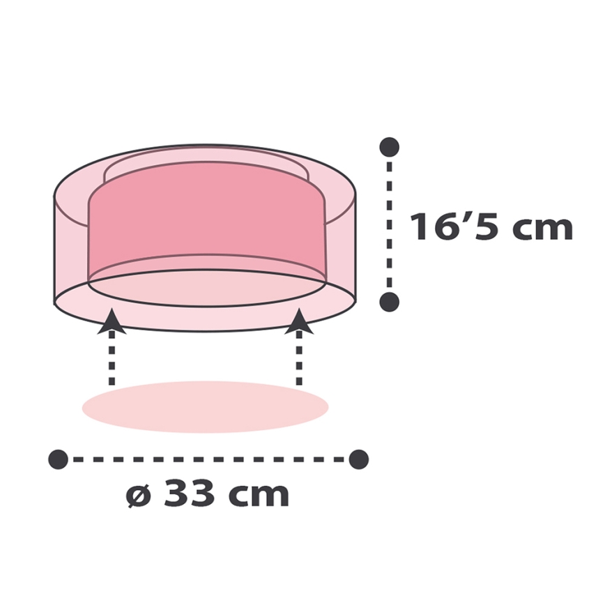 Dalber 41416S - Children's ceiling light CLOUDS 2xE27/60W/230V pink
