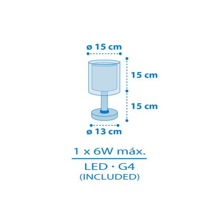 Dalber 41571T - LED Children's Lamp BABY TEDDY 1x G4/4W/230V Blue