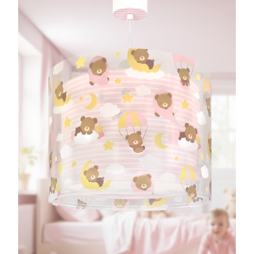 Dalber 41572S - BABY TEDDY Children's ceiling light 1xE27/15W/230V Pink