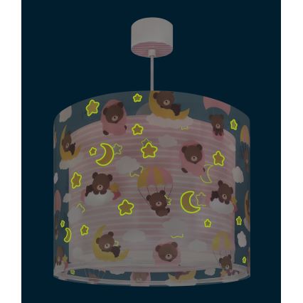 Dalber 41572S - BABY TEDDY Children's ceiling light 1xE27/15W/230V Pink