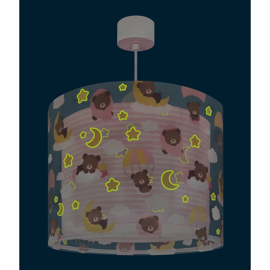 Dalber 41572S - BABY TEDDY Children's ceiling light 1xE27/15W/230V Pink