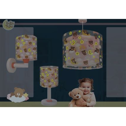 Dalber 41572S - BABY TEDDY Children's ceiling light 1xE27/15W/230V Pink