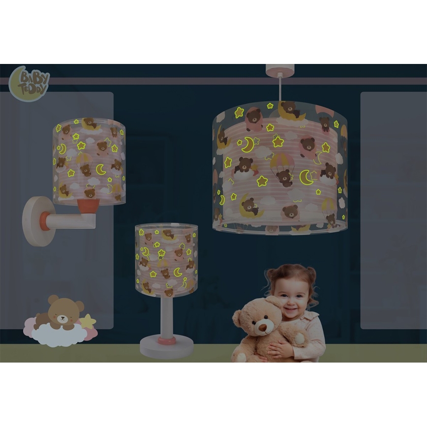 Dalber 41572S - BABY TEDDY Children's ceiling light 1xE27/15W/230V Pink