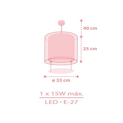 Dalber 41572S - BABY TEDDY Children's ceiling light 1xE27/15W/230V Pink