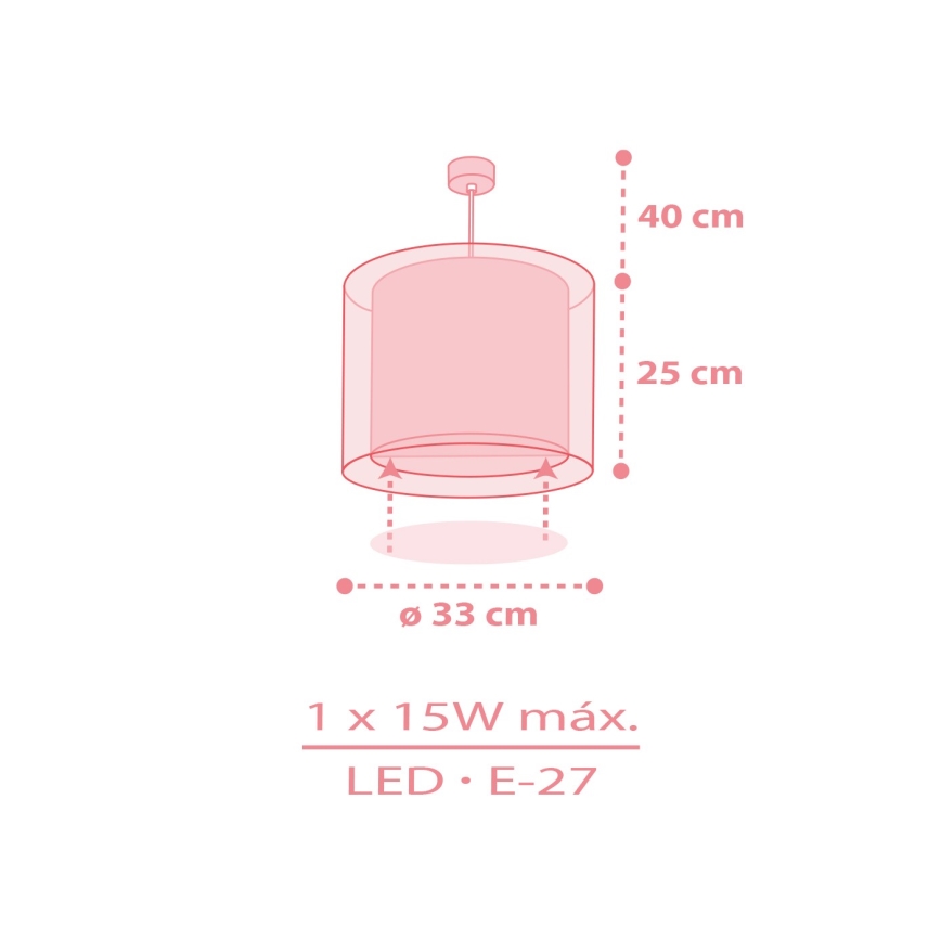 Dalber 41572S - BABY TEDDY Children's ceiling light 1xE27/15W/230V Pink