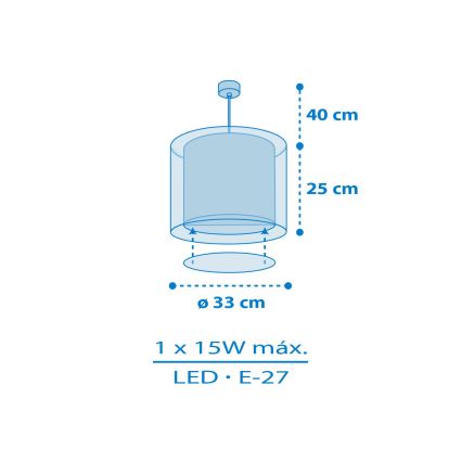 Dalber 41572T - BABY TEDDY Children's Ceiling Light 1xE27/15W/230V Blue
