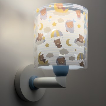 Dalber 41579T - BABY TEDDY Kids' Wall Lamp 1xE27/15W/230V, Blue