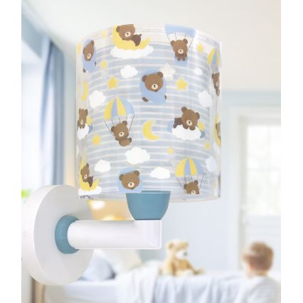 Dalber 41579T - BABY TEDDY Kids' Wall Lamp 1xE27/15W/230V, Blue