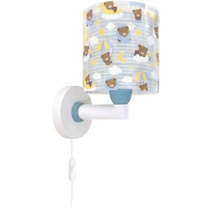 Dalber 41579T - BABY TEDDY Kids' Wall Lamp 1xE27/15W/230V, Blue