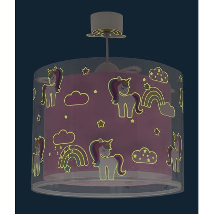 Dalber 41592 - Children's chandelier UNICORNS 1xE27/60W/230V