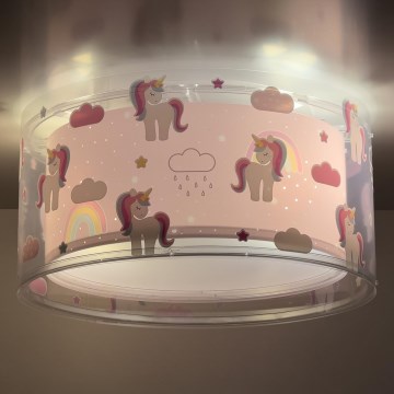Dalber 41596 - Children's ceiling light UNICORNS 2xE27/60W/230V