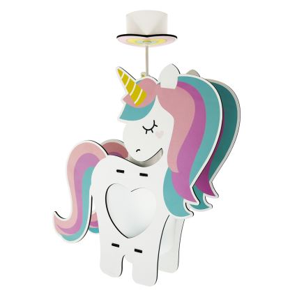 Dalber 41597 - Children's chandelier UNICORN 1xE27/15W/230V