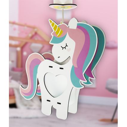 Dalber 41597 - Children's chandelier UNICORN 1xE27/15W/230V