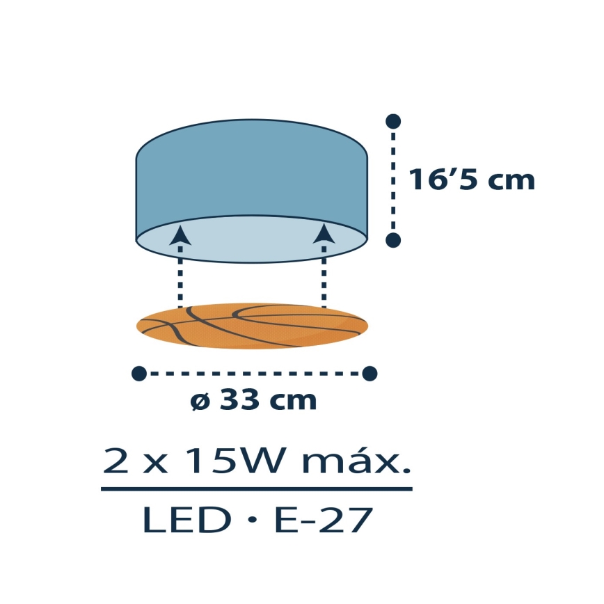 Dalber 41746 - Children's ceiling light BASKET 2xE27/15W/230V