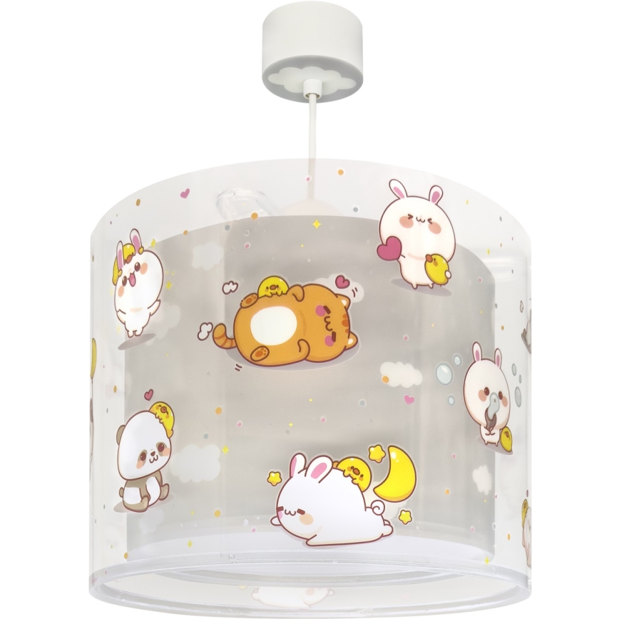 Dalber 41762E - Children's ceiling light KAWAII FRIENDS 1xE27/15W/230V gray