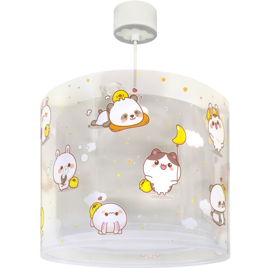 Dalber 41762E - Children's ceiling light KAWAII FRIENDS 1xE27/15W/230V gray